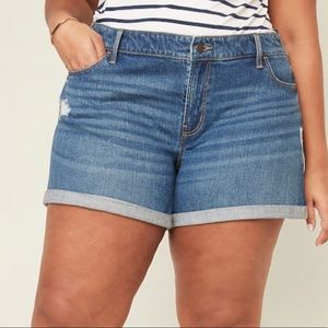 New Mid-Rise Distressed Boyfriend Plus-Size Shorts